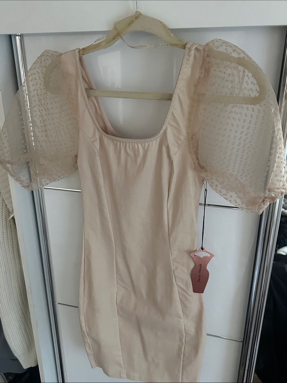 Women’s Puff Sleeve Mini Dress in Blush